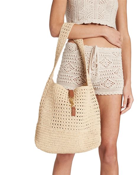 ysl shoulder hobo bag|ysl crochet raffia hobo bag.